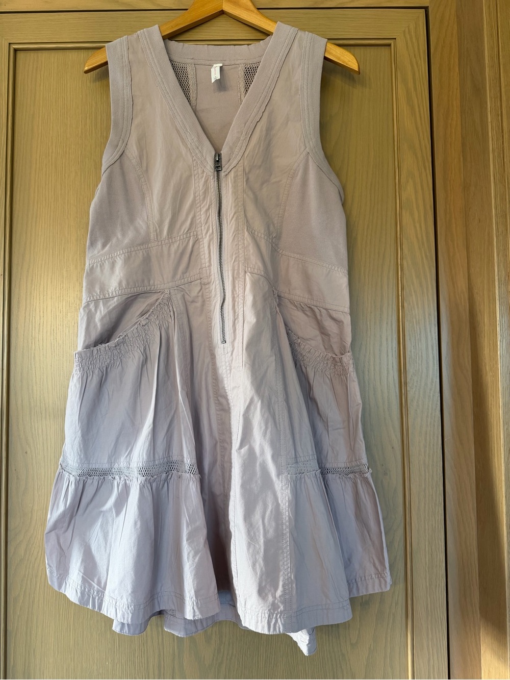 Daily Practice Light Mauve Anthropologie Trek Utility Mini Dress Front Zip / Med